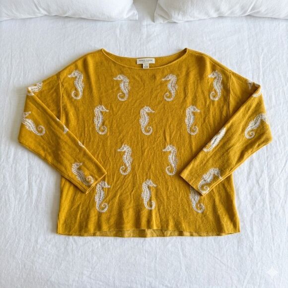 Maeve Sweaters - Maeve Anthropologie Seahorse Print Sweater Size L